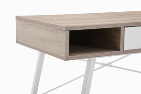 Julia Computer Desk with Drawer and 2 Compartments in Light Oak Finish