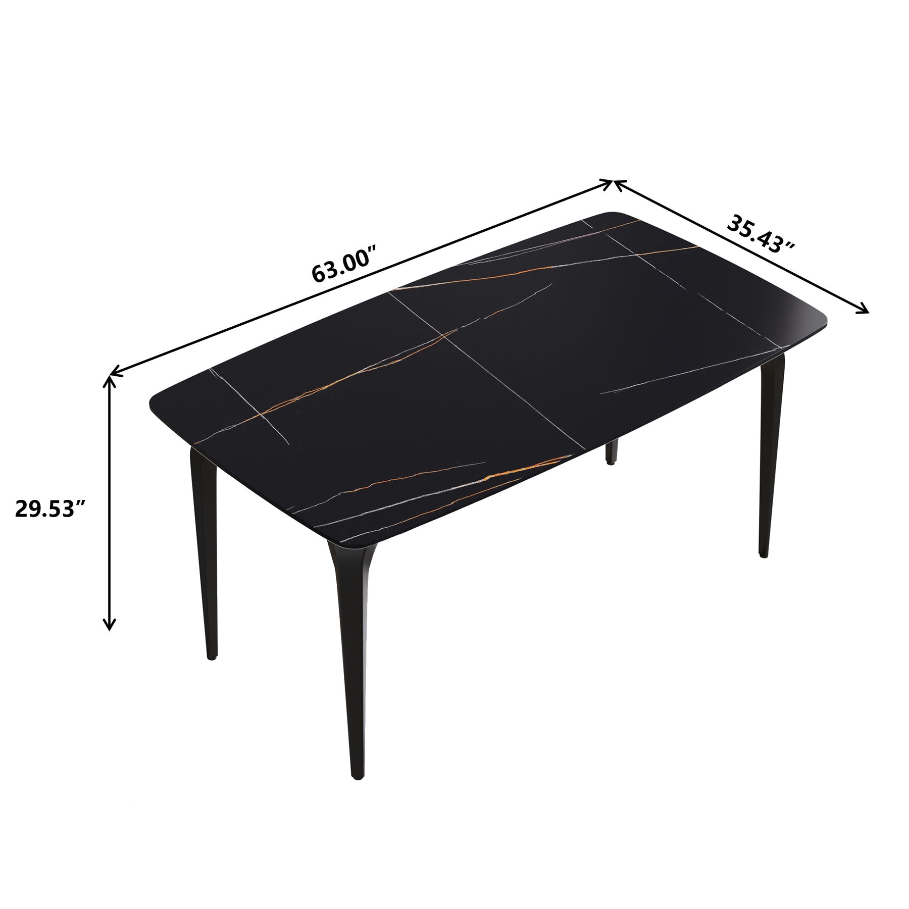 Modern artificial stone black Dining Table