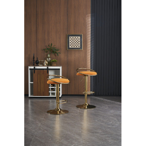 velvet Padded 360° Swivel Bar Stools (Set of 2)