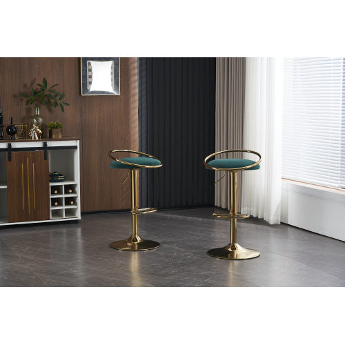 velvet Padded 360° Swivel Bar Stools (Set of 2)