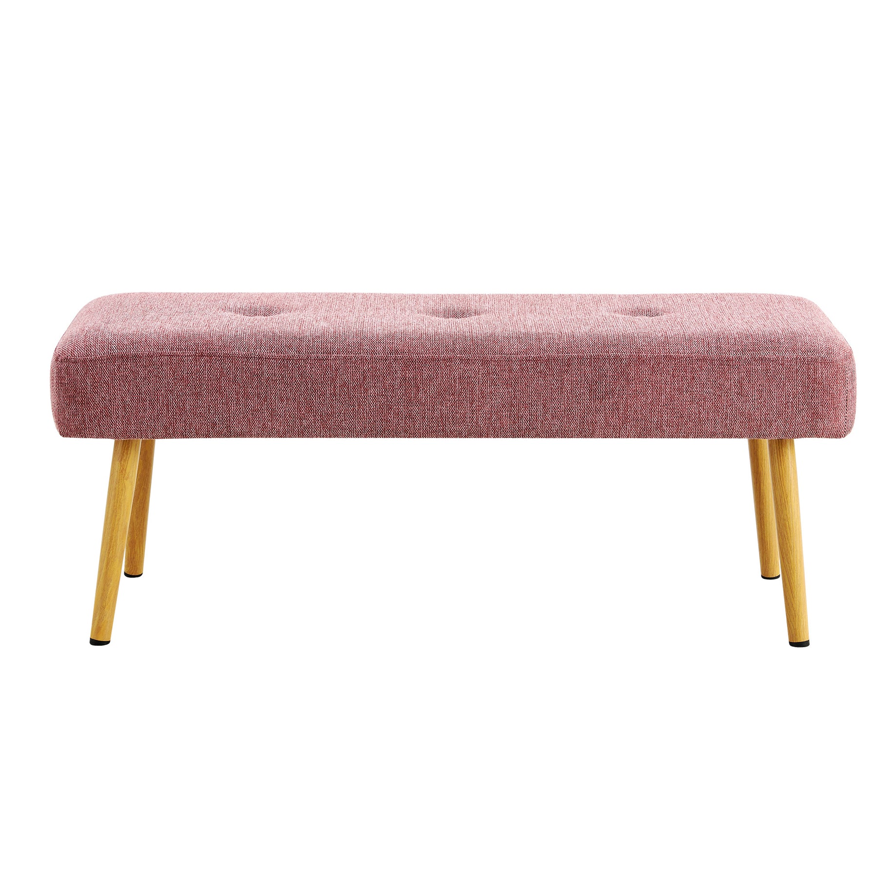 Pink Linen Upholstered Bench