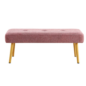 Pink Linen Upholstered Bench