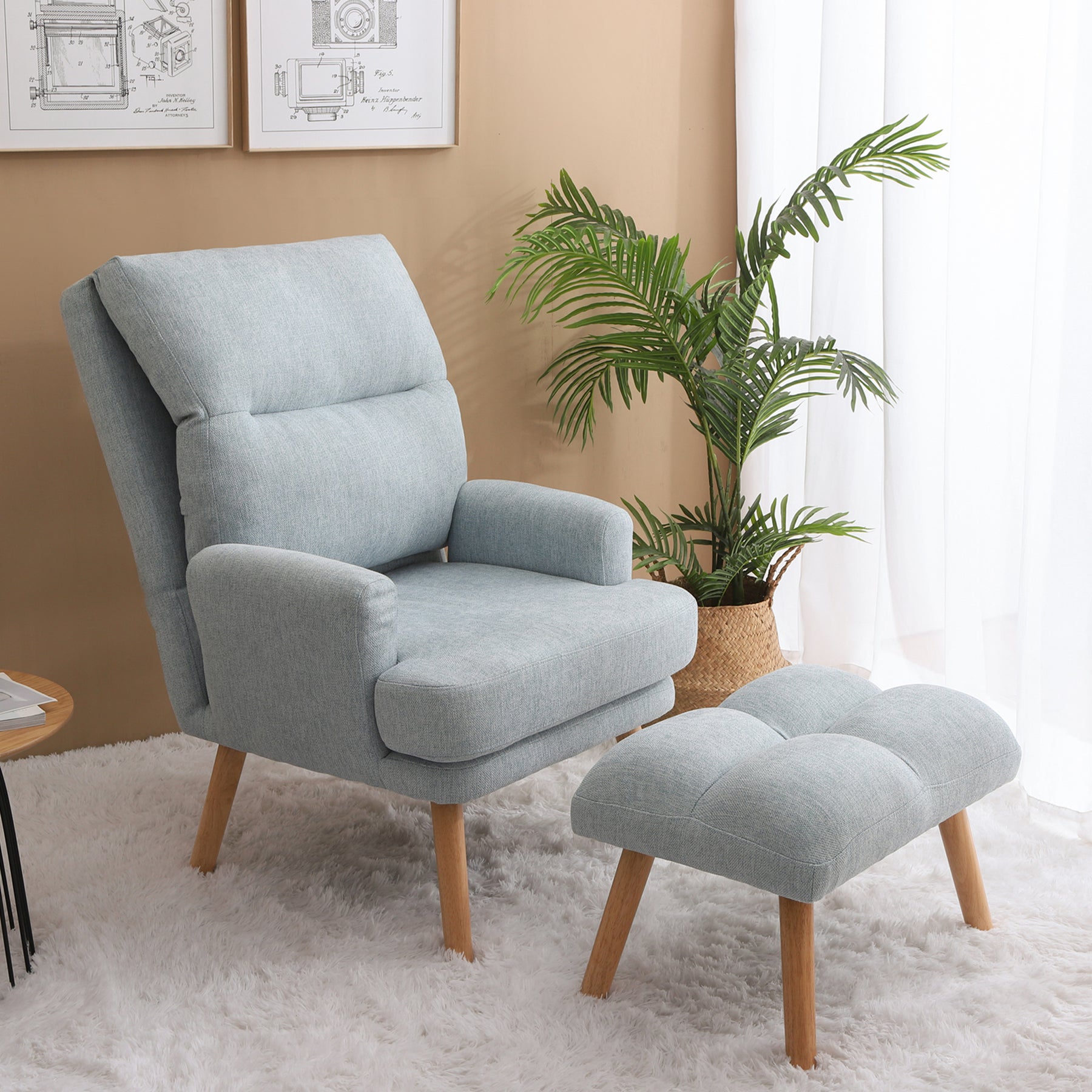 Accent Chair with Ottoman Set Lounge Chair