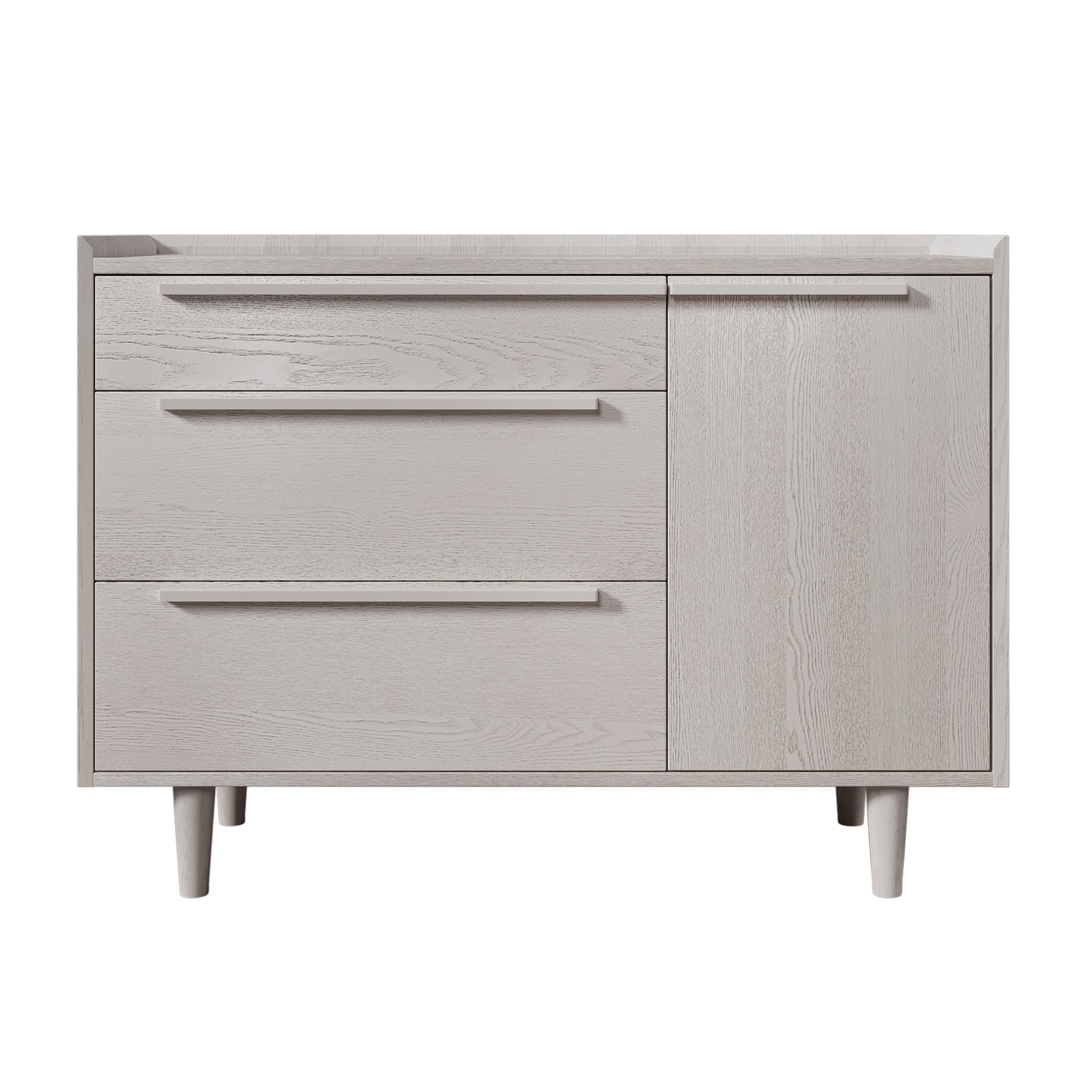 Modern Style Manufactured Wood 3-Drawer Dresser with Solid Wood Legs (Stone Gray)