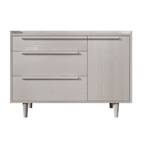 Modern Style Manufactured Wood 3-Drawer Dresser with Solid Wood Legs (Stone Gray)