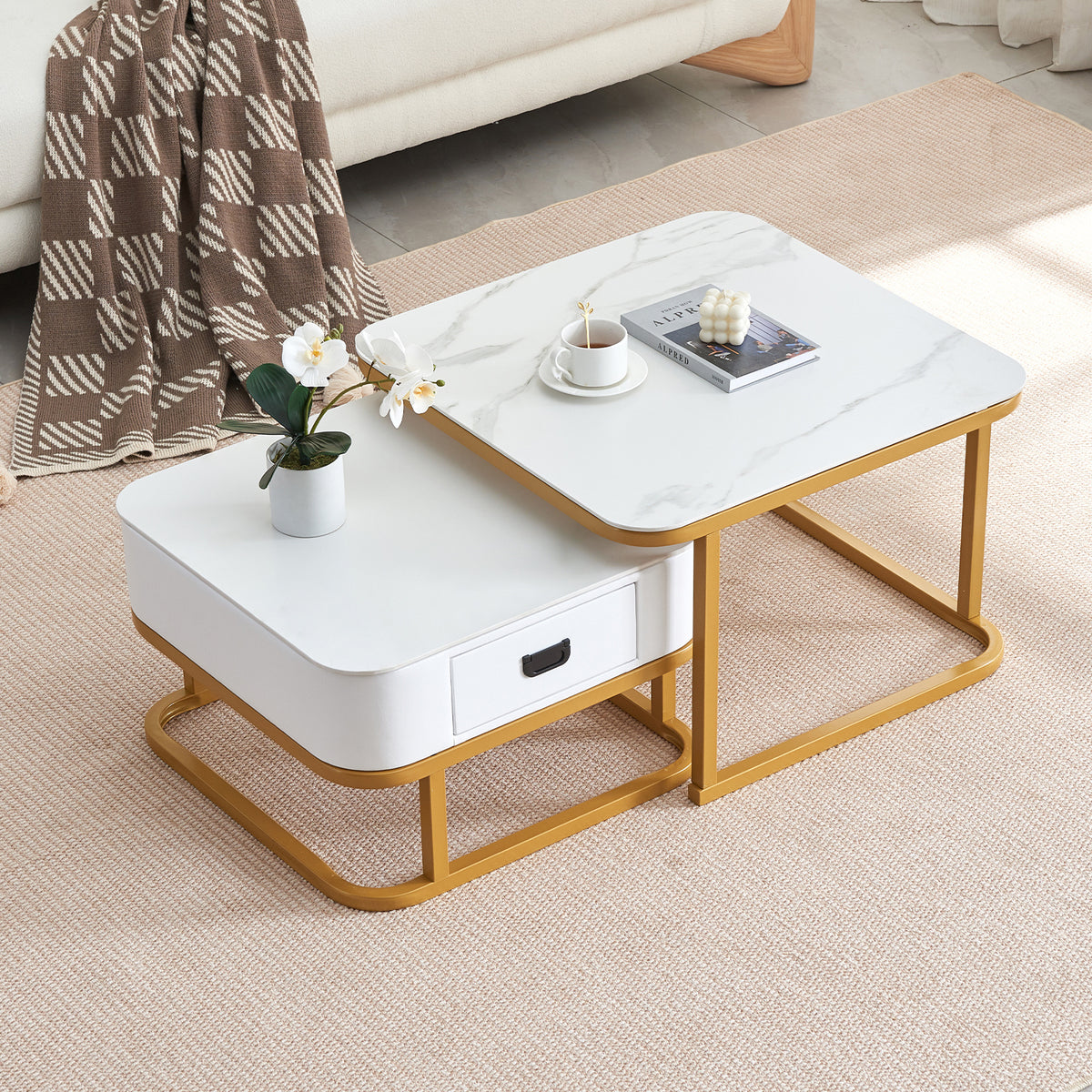 Modern Nesting Square Coffee Tables