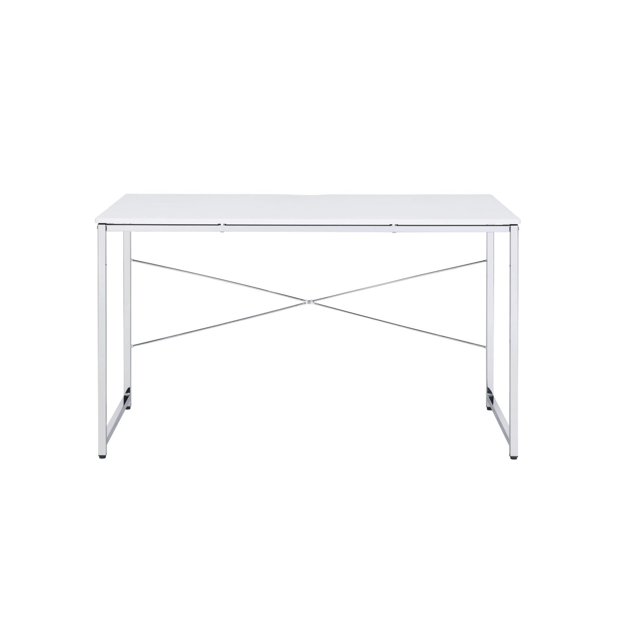 Tennos Vanity Desk in White & Chrome Finish