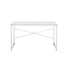 Tennos Vanity Desk in White & Chrome Finish