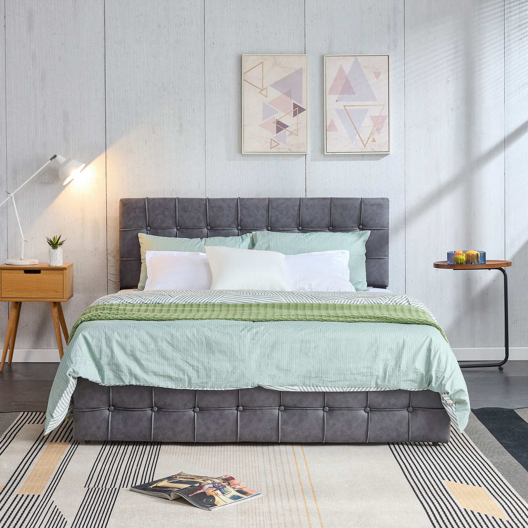 Modern Upholstered Bed | Queen Size