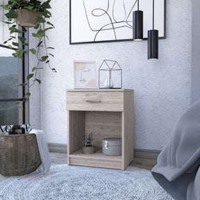 Light Gray Superior Top One Drawer Nightstand