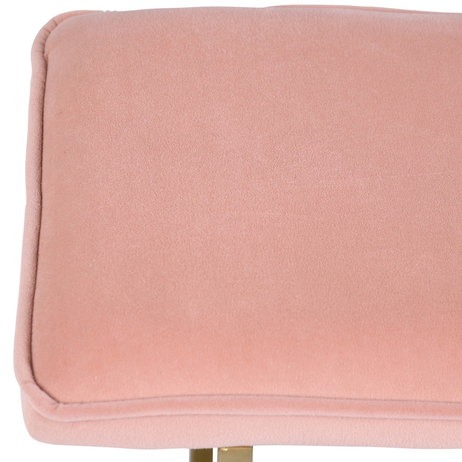 Upholstered Velvet Bench with Golden Legs (Pink)