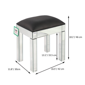 Mirrored Vanity Stool