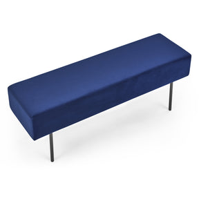 Blue Contemporary Style Bedroom Velvet Upholstered Bench