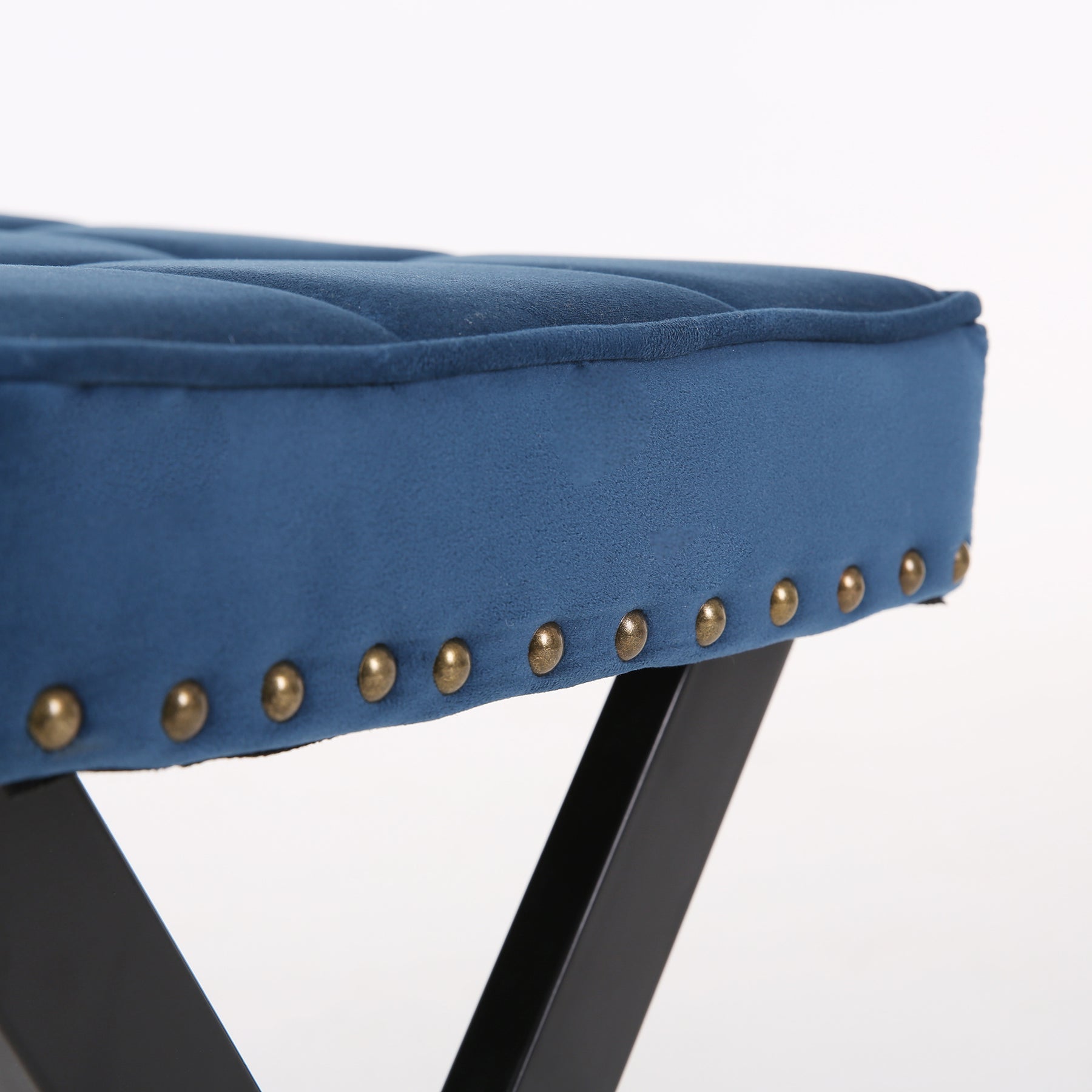 Blue Fabric Bench