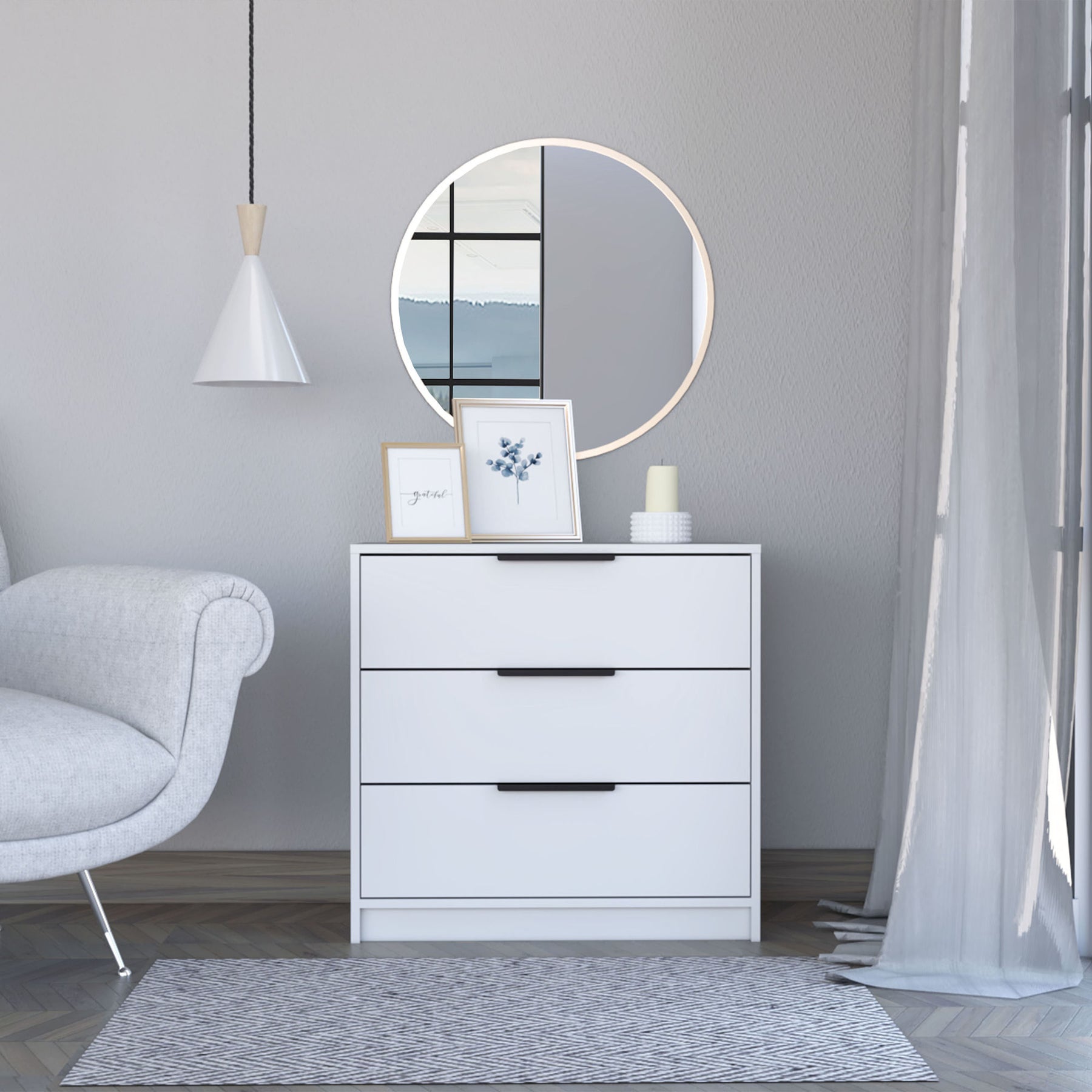 Kaia 3 Drawers Dresser - White