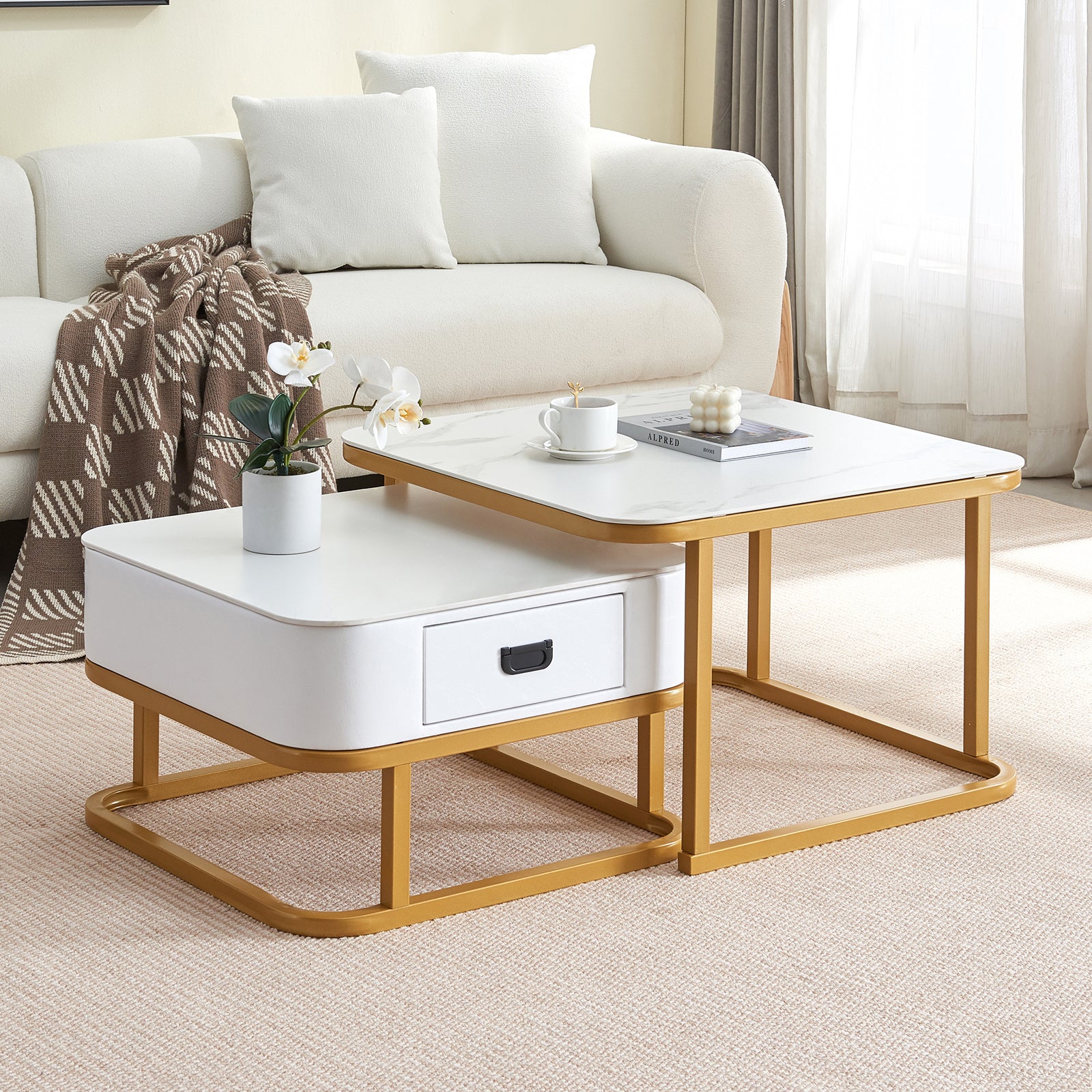 Modern Nesting Square Coffee Tables