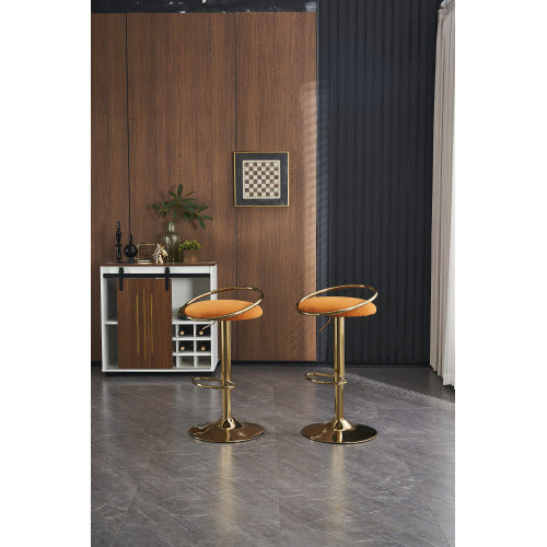 velvet Padded 360° Swivel Bar Stools (Set of 2)