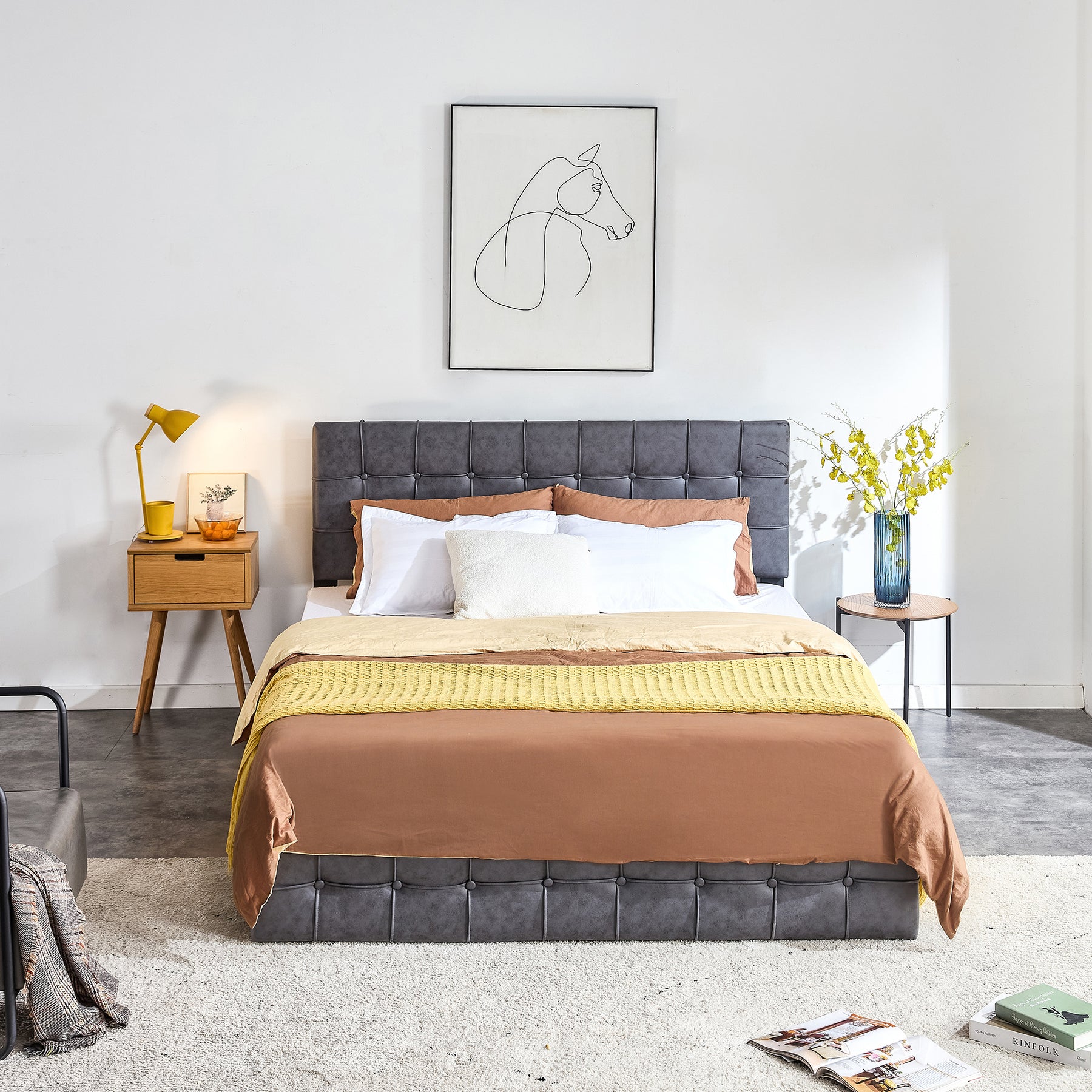 Modern Upholstered Bed | Queen Size