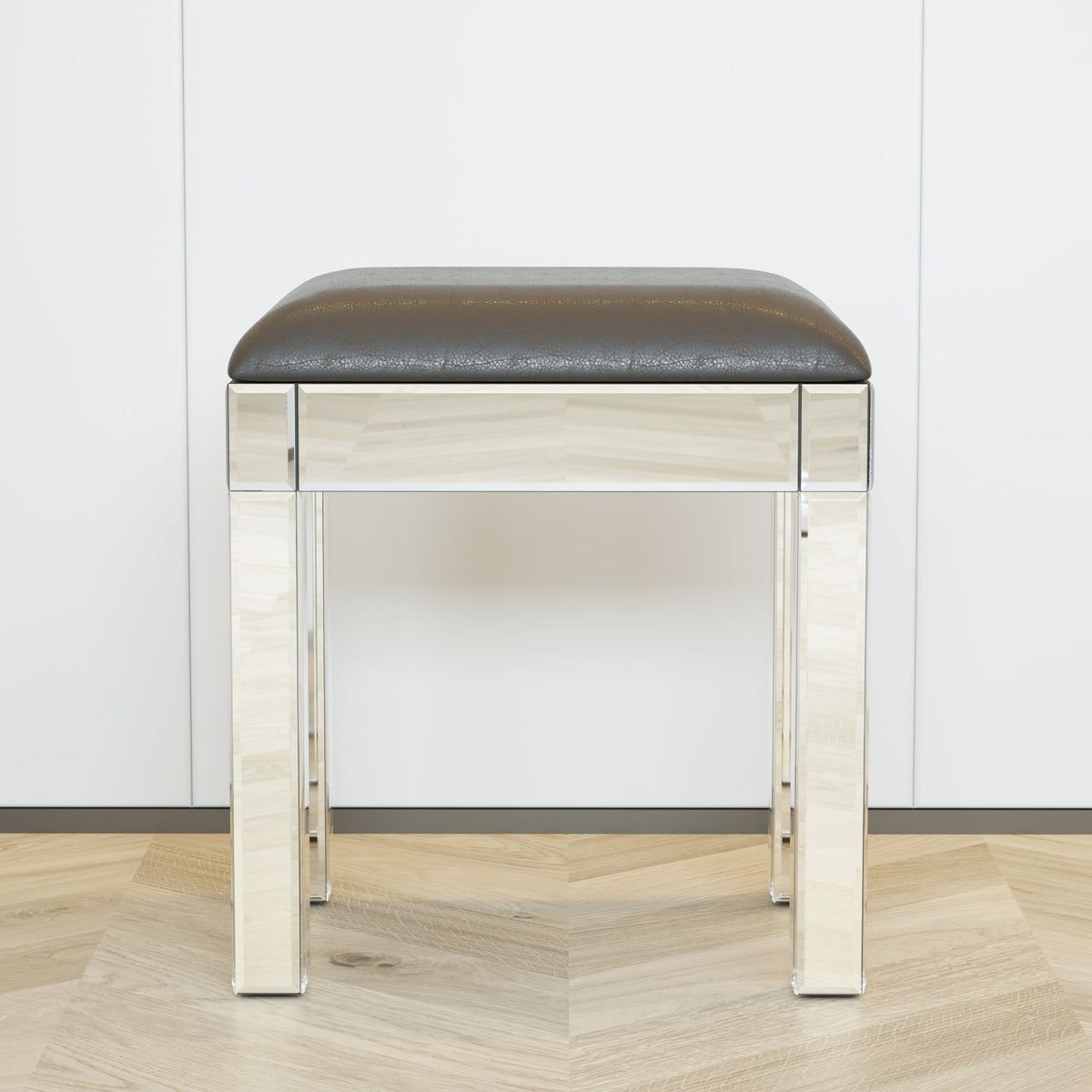 Mirrored Vanity Stool