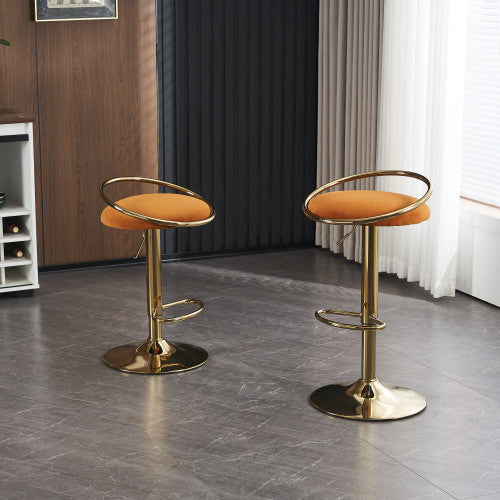 velvet Padded 360° Swivel Bar Stools (Set of 2)