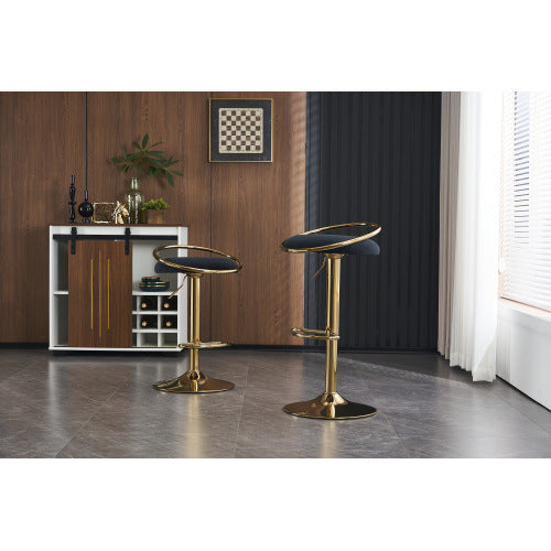 velvet Padded 360° Swivel Bar Stools (Set of 2)