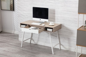 Julia Computer Desk with Drawer and 2 Compartments in Light Oak Finish