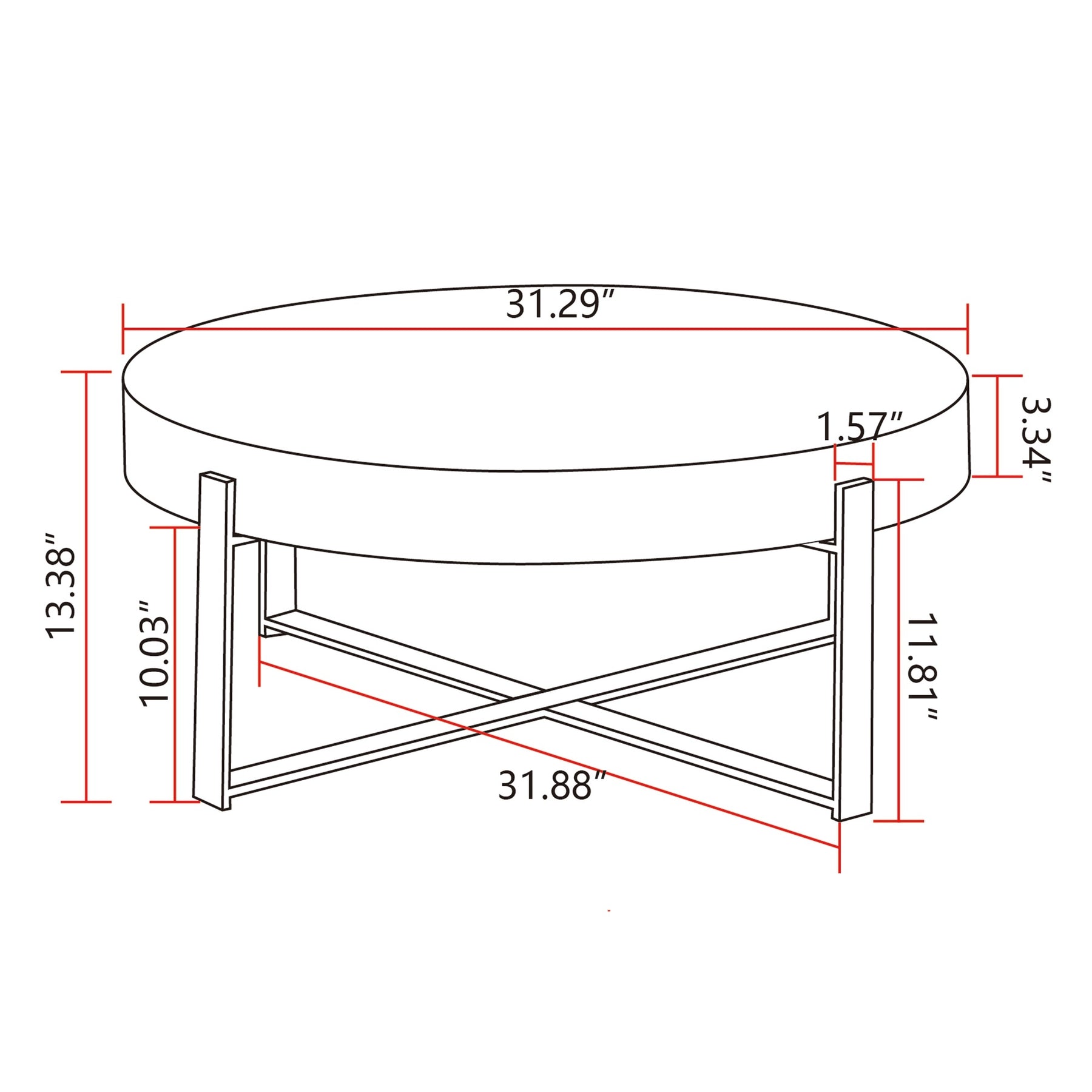 Modern Retro Splicing Round Coffee Table