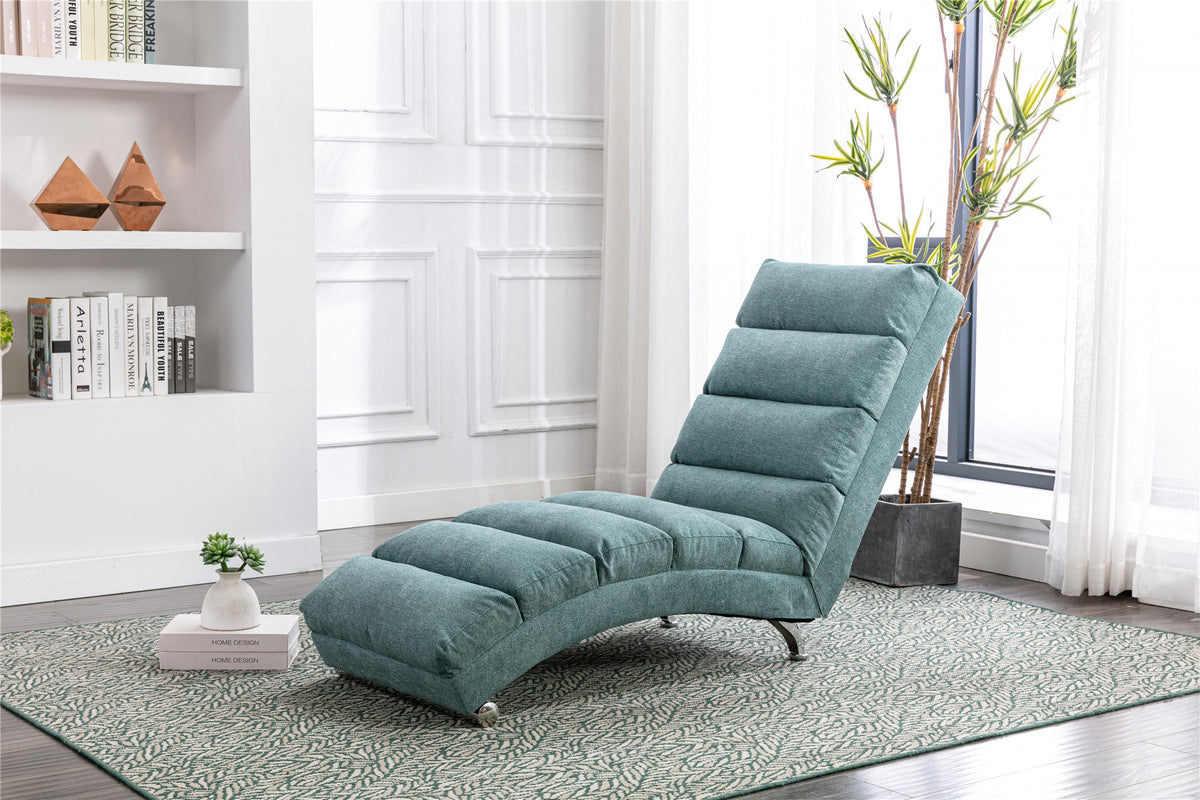 Modern Linen Chaise Indoor Lounge Chair