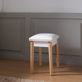 Wooden Vanity/Dressing/Makeup Stool (White)