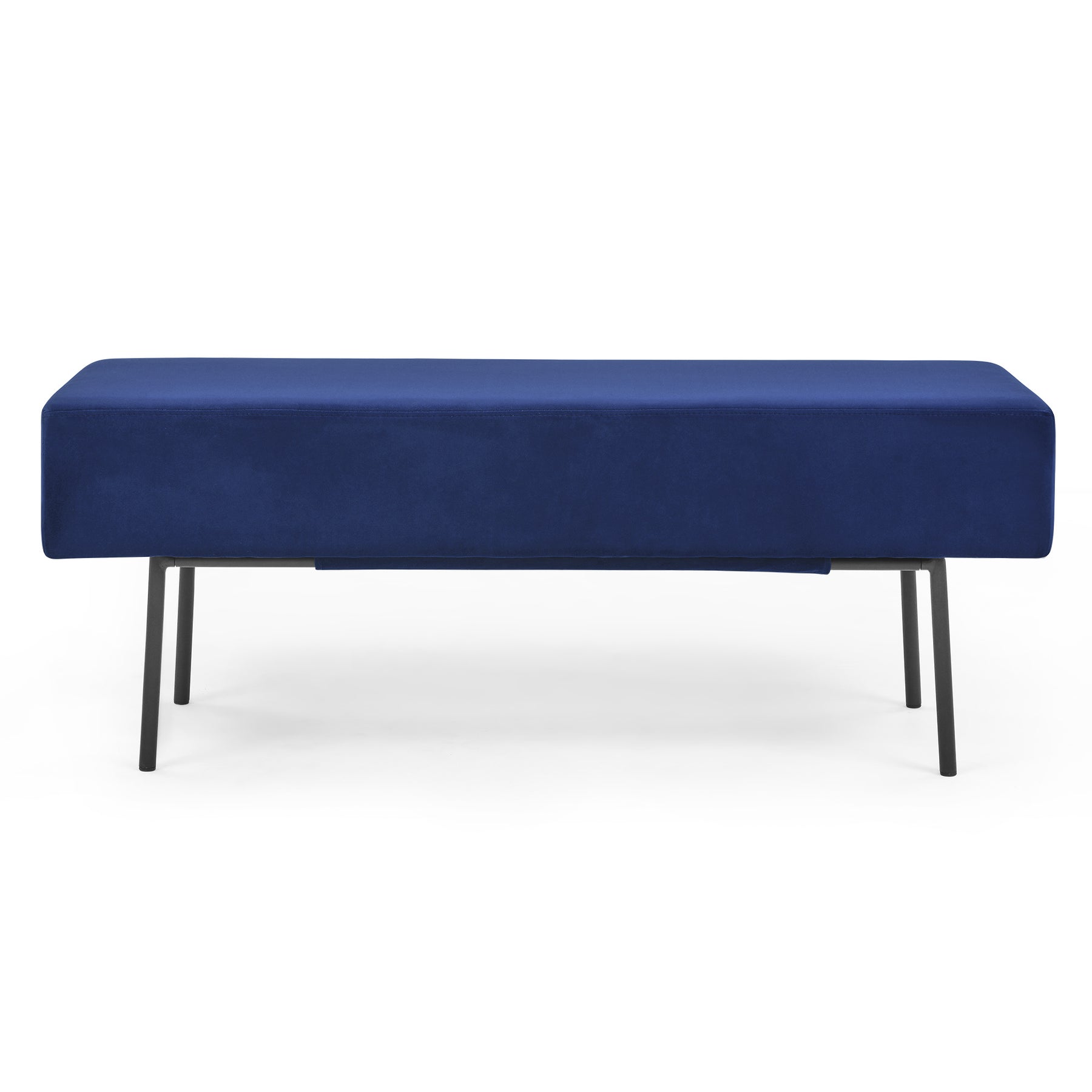 Blue Contemporary Style Bedroom Velvet Upholstered Bench