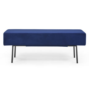 Blue Contemporary Style Bedroom Velvet Upholstered Bench