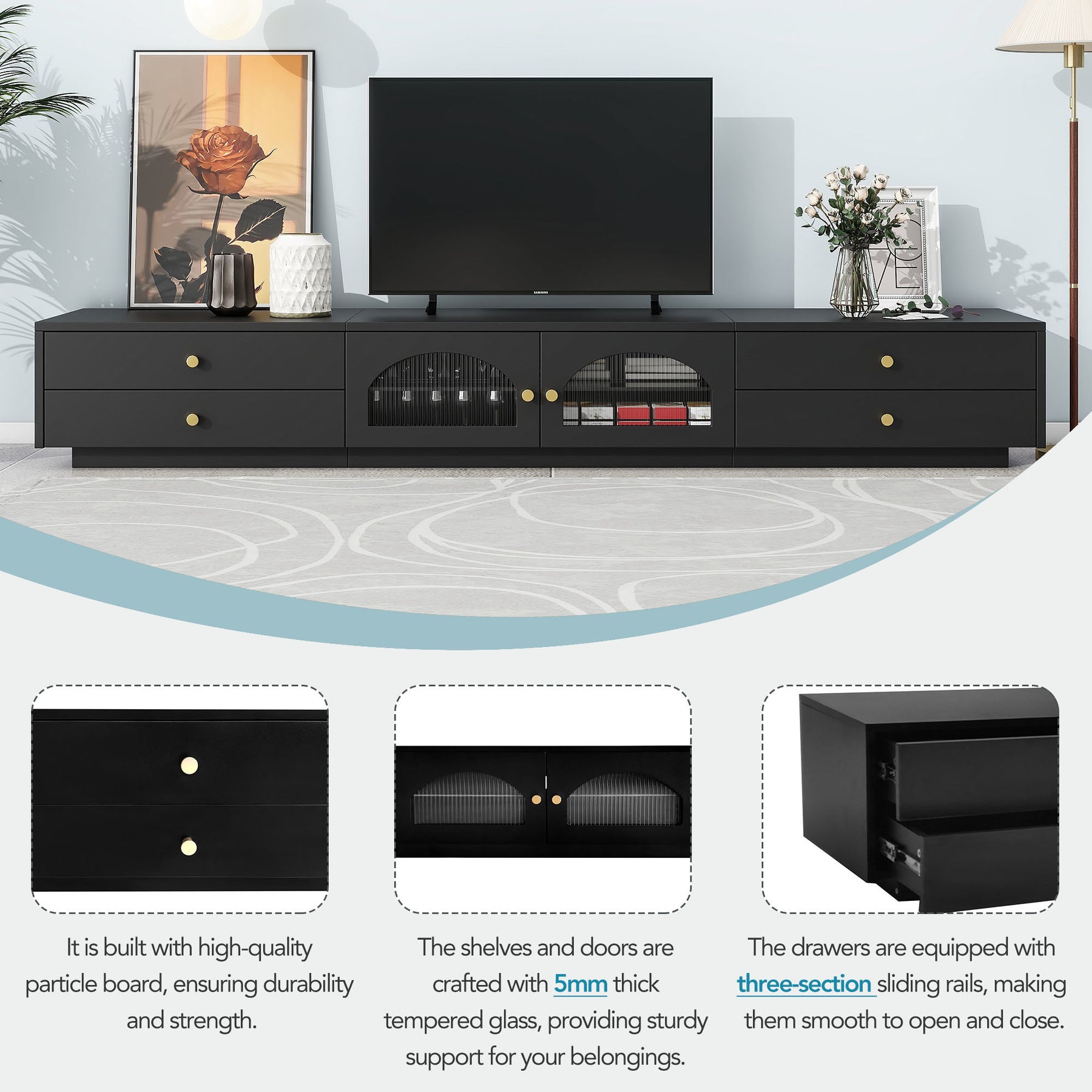 ON-TREND Luxurious TV Stand & Media Console