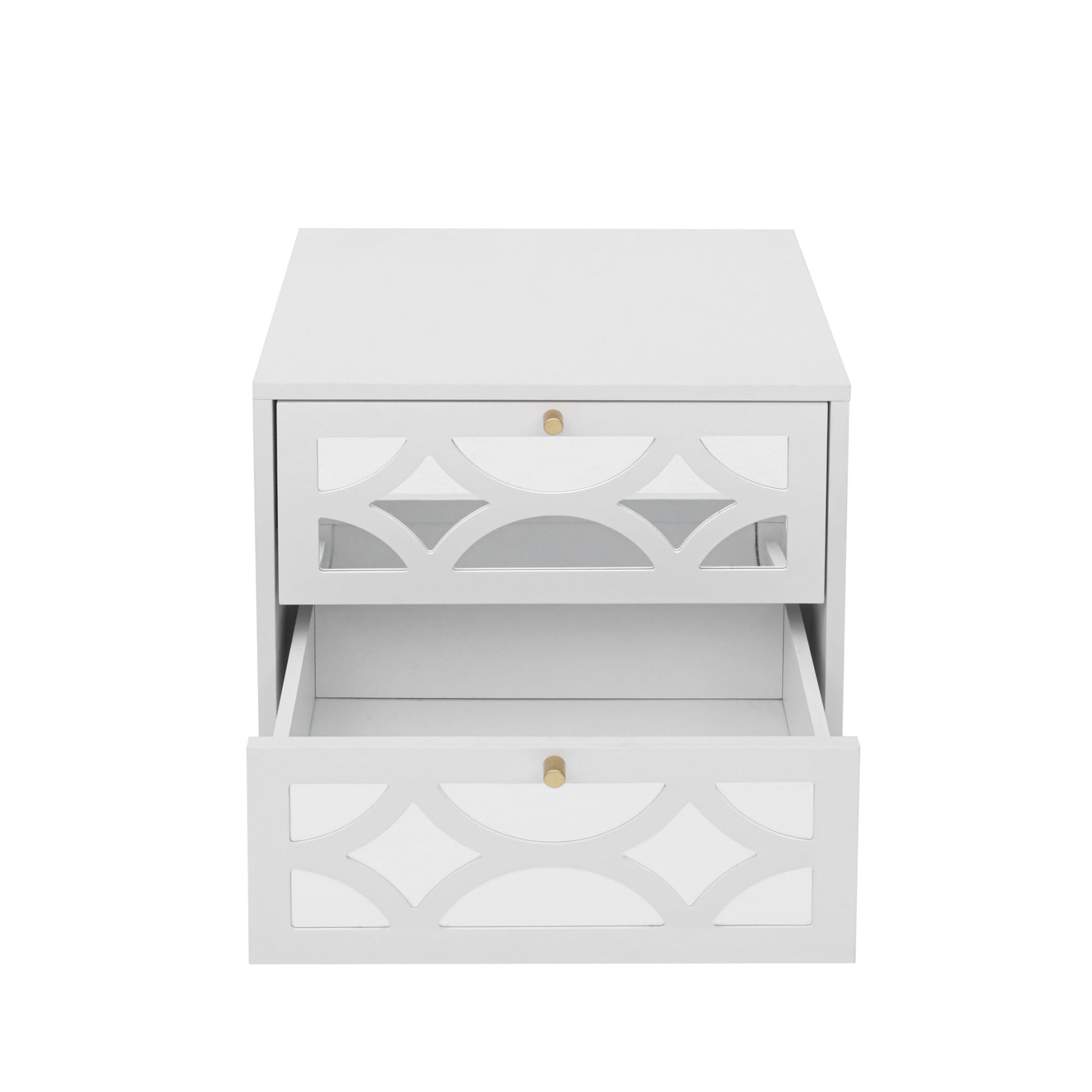 Small Bedside Table with 2 Drawers Nightstand