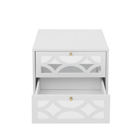 Small Bedside Table with 2 Drawers Nightstand