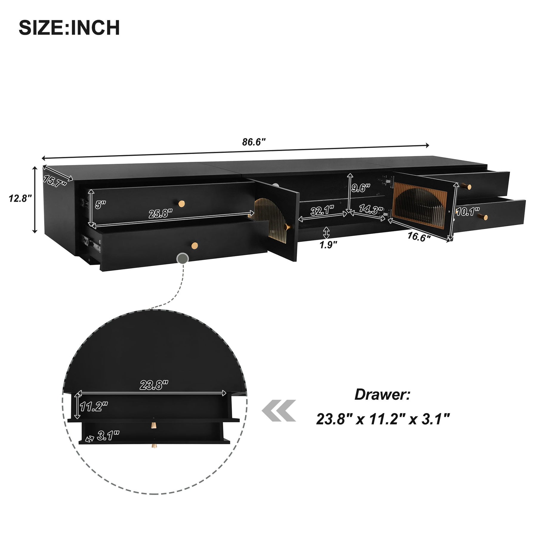 ON-TREND Luxurious TV Stand & Media Console