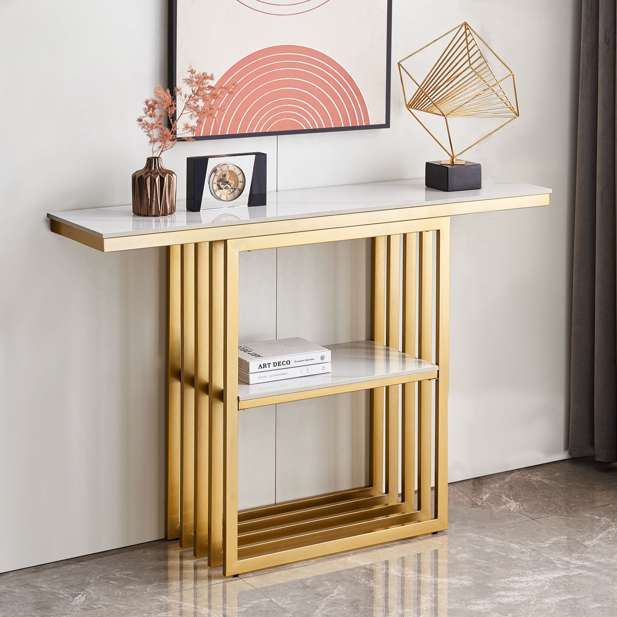 Modern Metal Frame Console Table