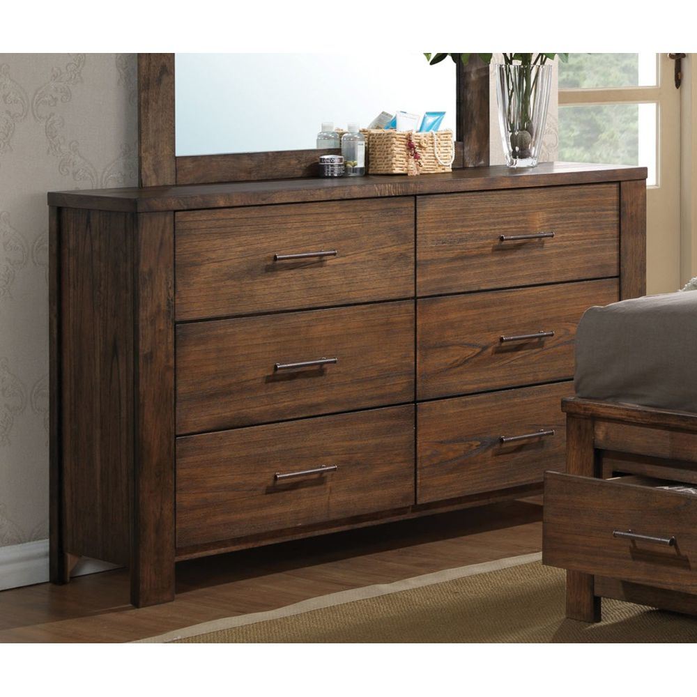 Merrilee 6 Drawers Dresser in Oak