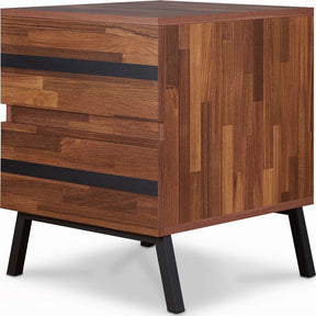 ACME Karine End Table in Walnut & Black